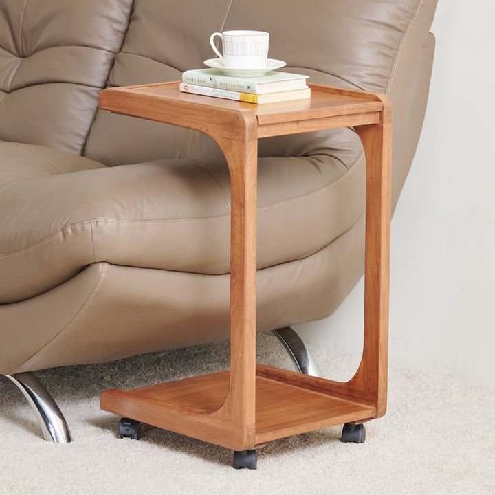 C Table with Wheels & Lift-Top Storage