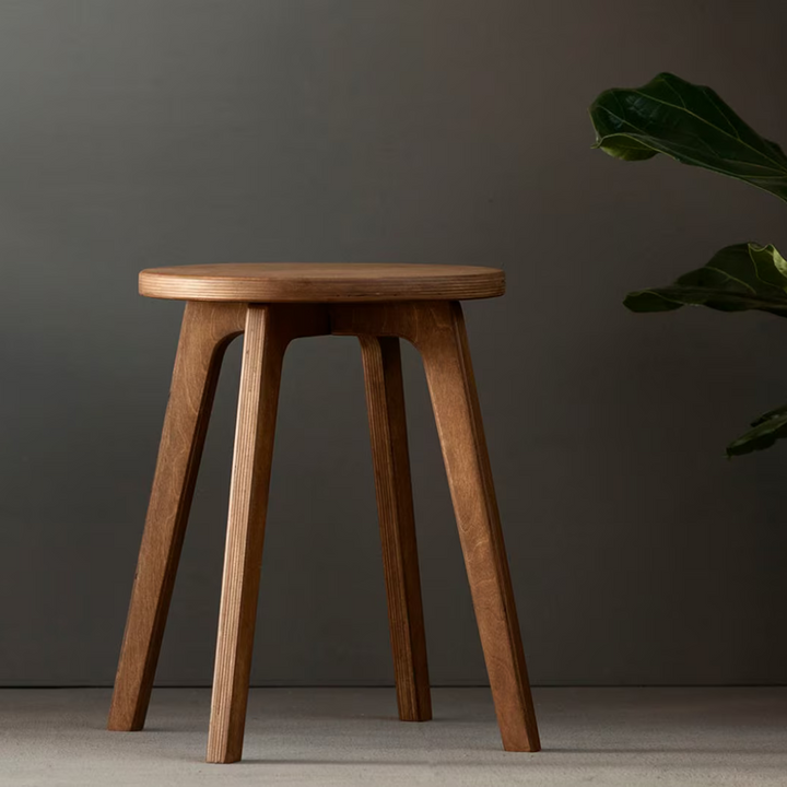 Scandinavian-Style Birch Plyboard Wooden Stool
