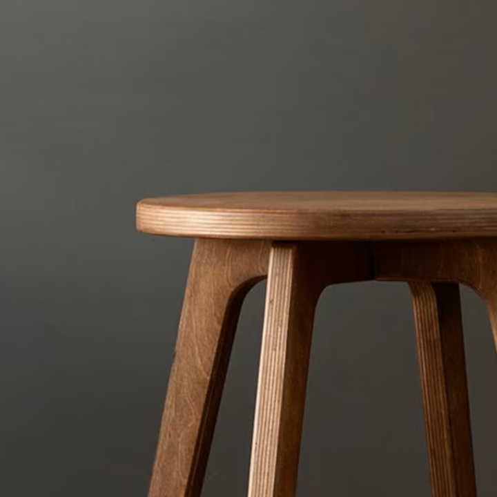 Scandinavian-Style Birch Plyboard Wooden Stool