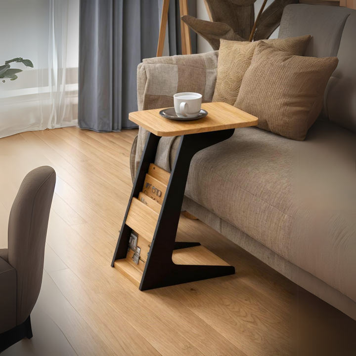 C-Side Table with Magazine Rack